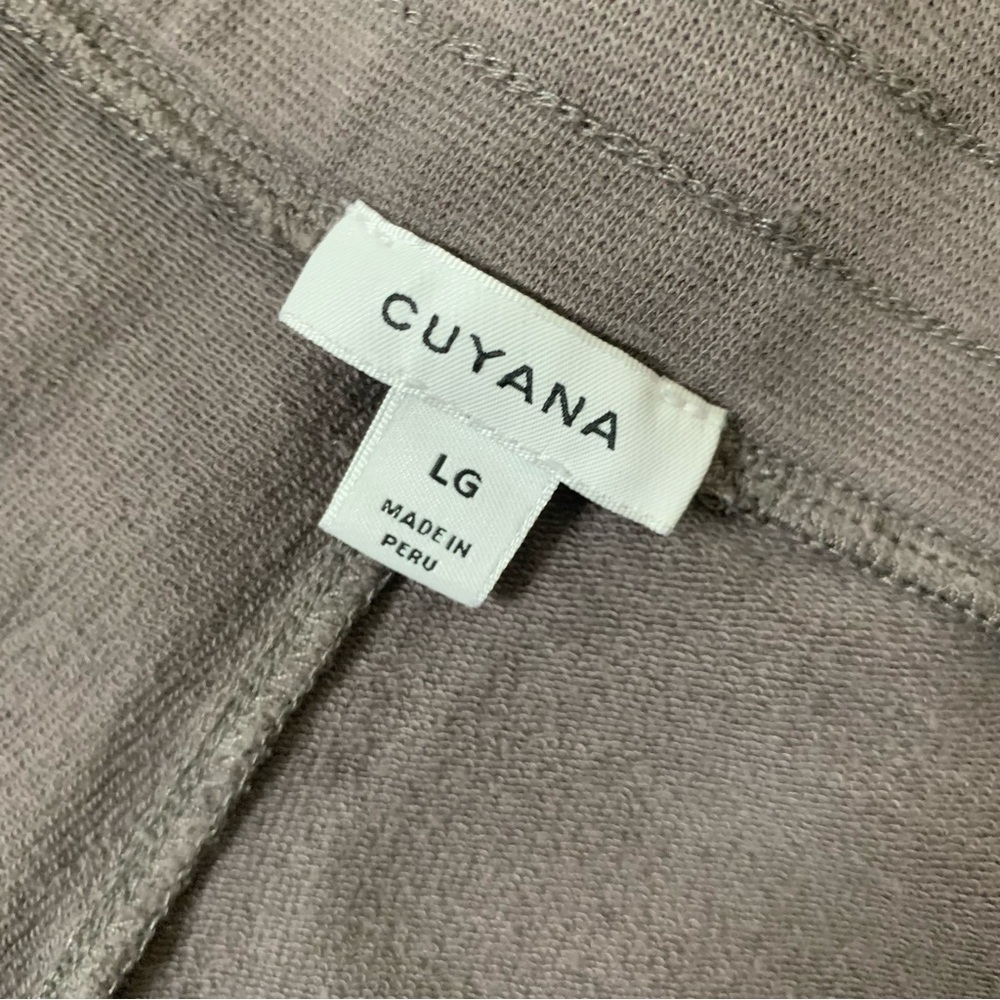 Cuyana Womens gray Terry cropped wide leg pants L - Picture 8 of 10